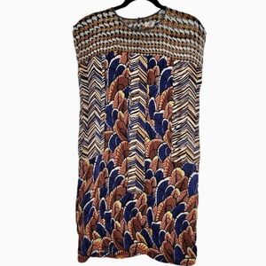 Rozae Nichols | Silk Shift, Patchwork of Three Handprinted Fabrics, Sz M* ♥ EUC